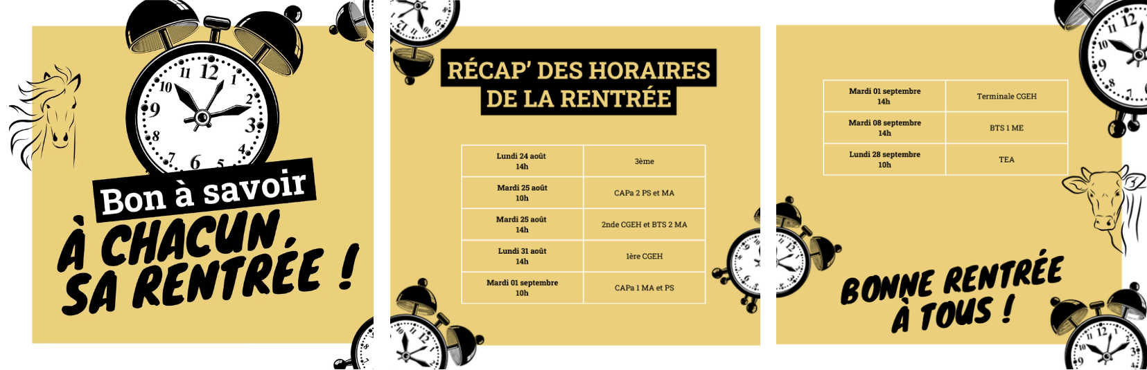 dates rentrée